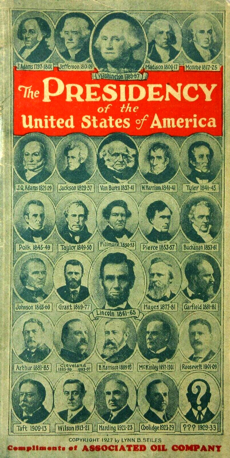 Associated Oil Advertising Booklet Presidential Election Cycol Ethyl Gas 1929