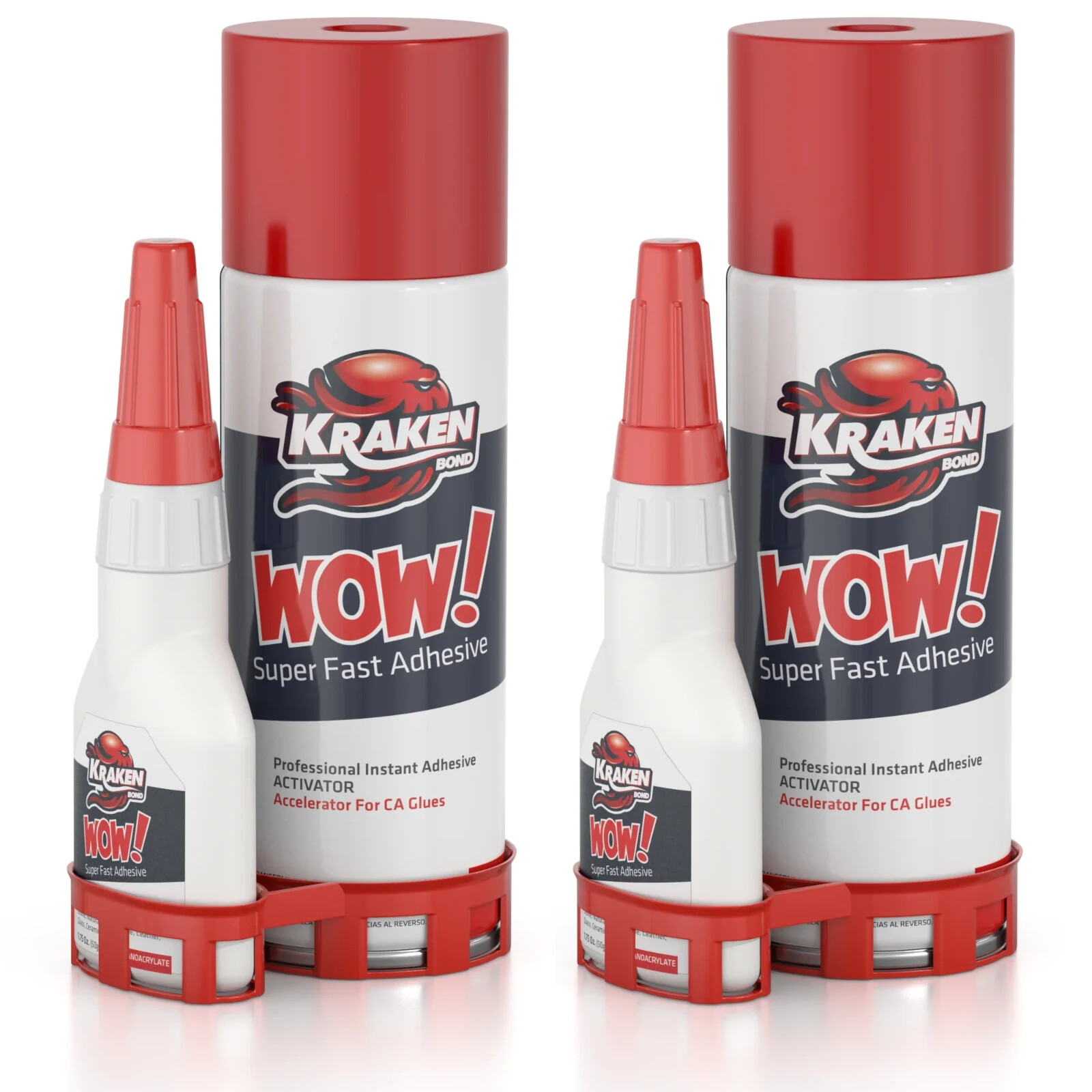 Kraken Bond WOW Super Fast CA Glue + Activator 2 Pack (1.76oz + 6.76oz)
