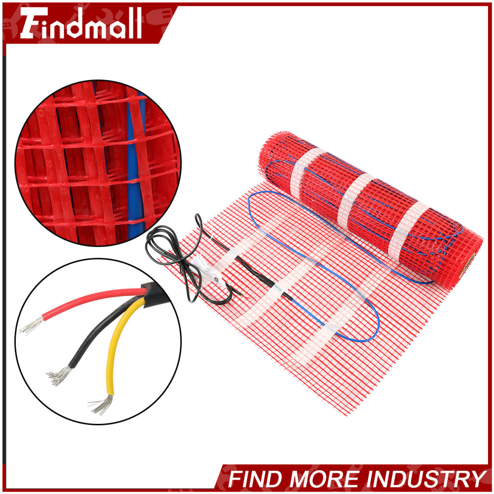 Electric Floor Heat Mat Kit (10-100sqft), 120V Underfloor Radiant Heating System