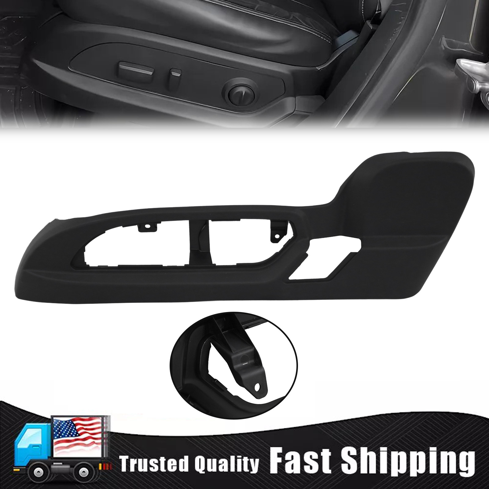For 2009-17 GMC Acadia Chevy Traverse Driver Seat Track Cover Switch Bezel Trim