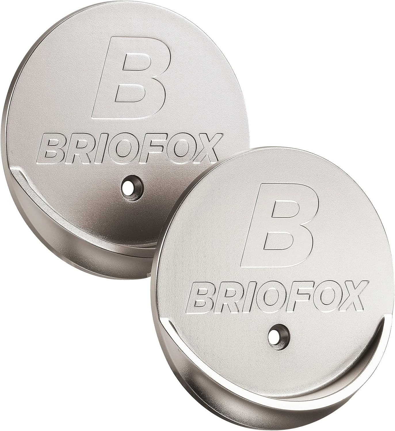 2 Pack Shower Curtain Rod Holder 3M Adhesive Waterproof 60 lbs, Nickel