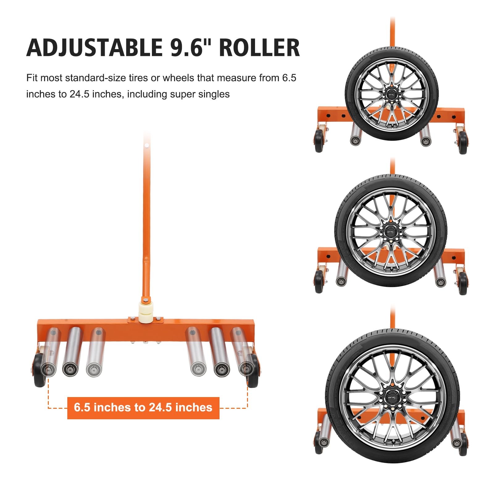Heavy Duty Wheel Dolly 330lbs - Adjustable Tire Mover for Truck/Car 6.5-24.5"