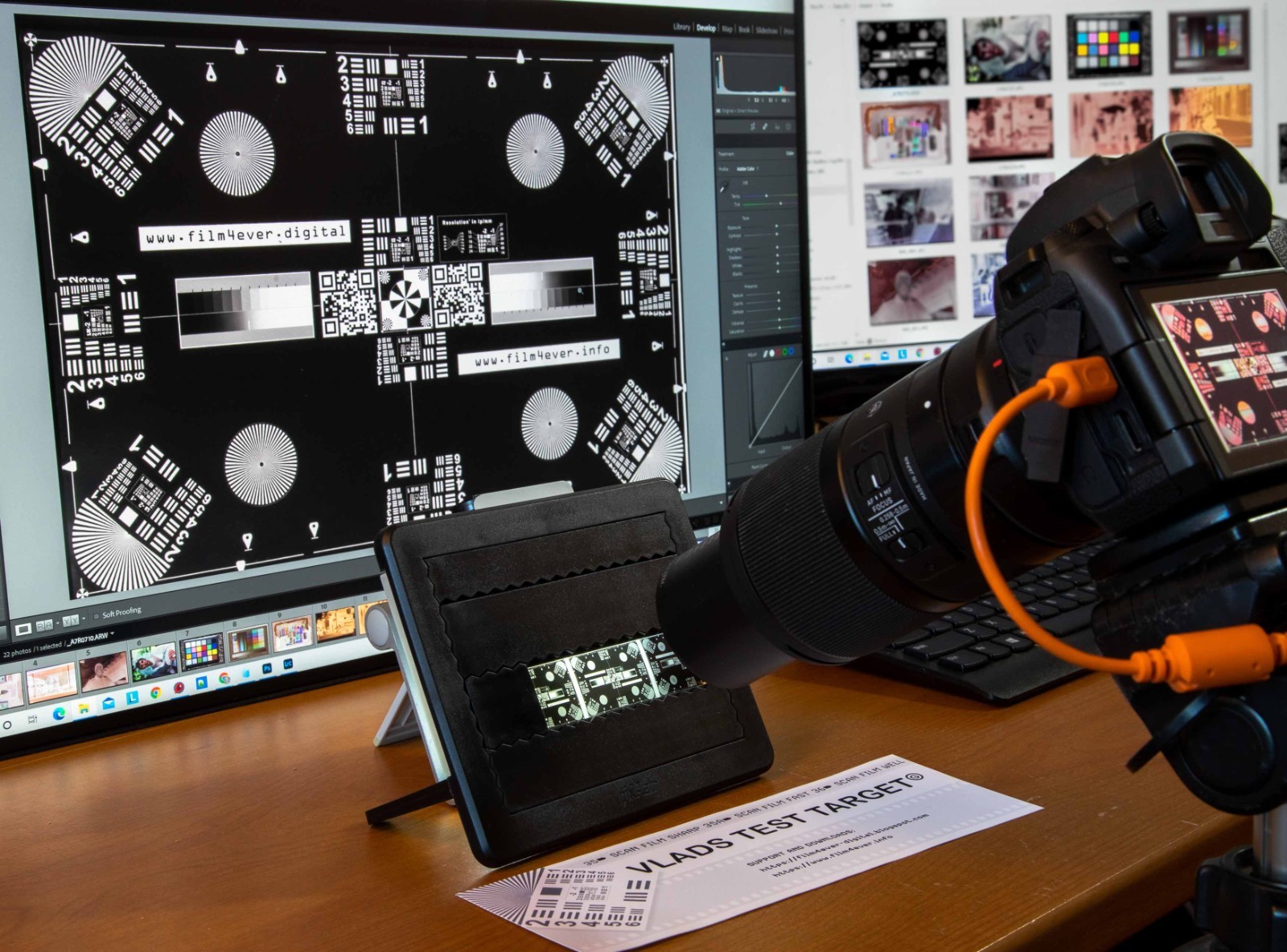 Scan Film Sharp with Vlads Focus Checker. 35 mm High-Res Calibration Target 3F