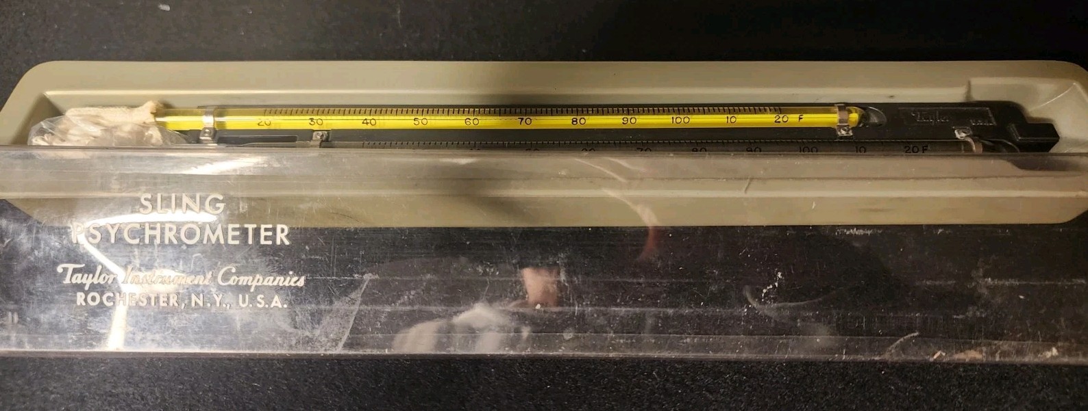 Taylor U.S.A Rochester N.Y Sling Psychrometer Hygrometer 9" Tubes 20-120° F