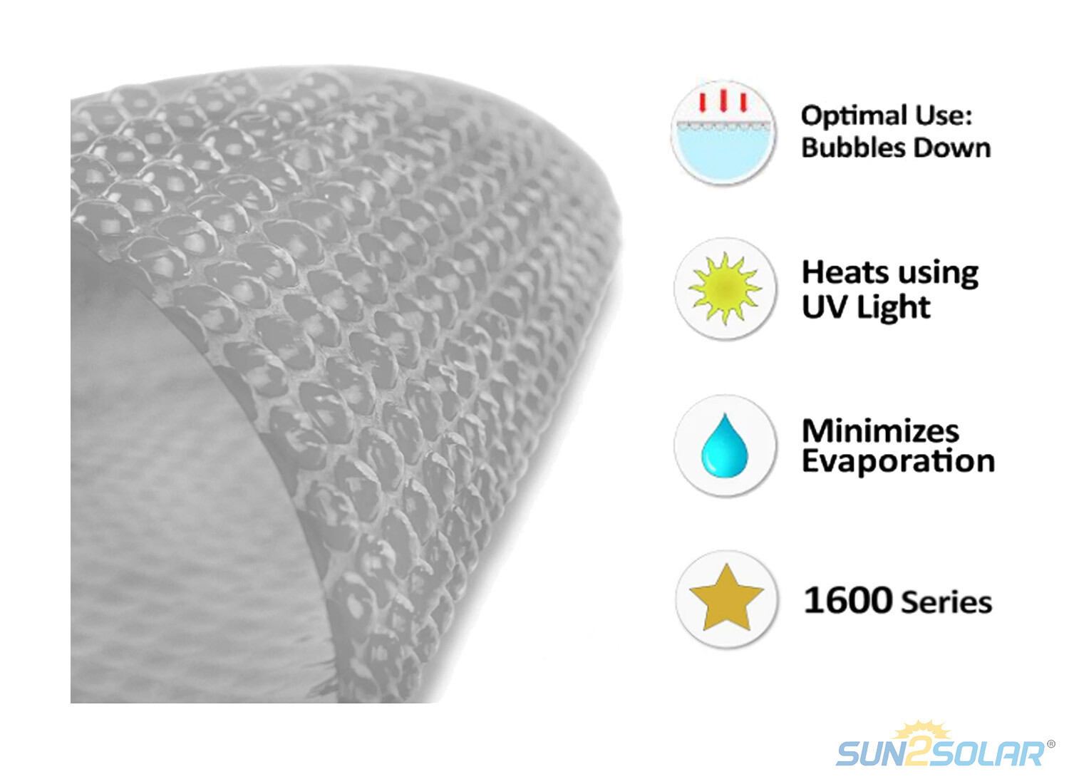 Sun2Solar 1600 Series Clear Rectangle Swimming Pool Solar Covers - (Choose Size)