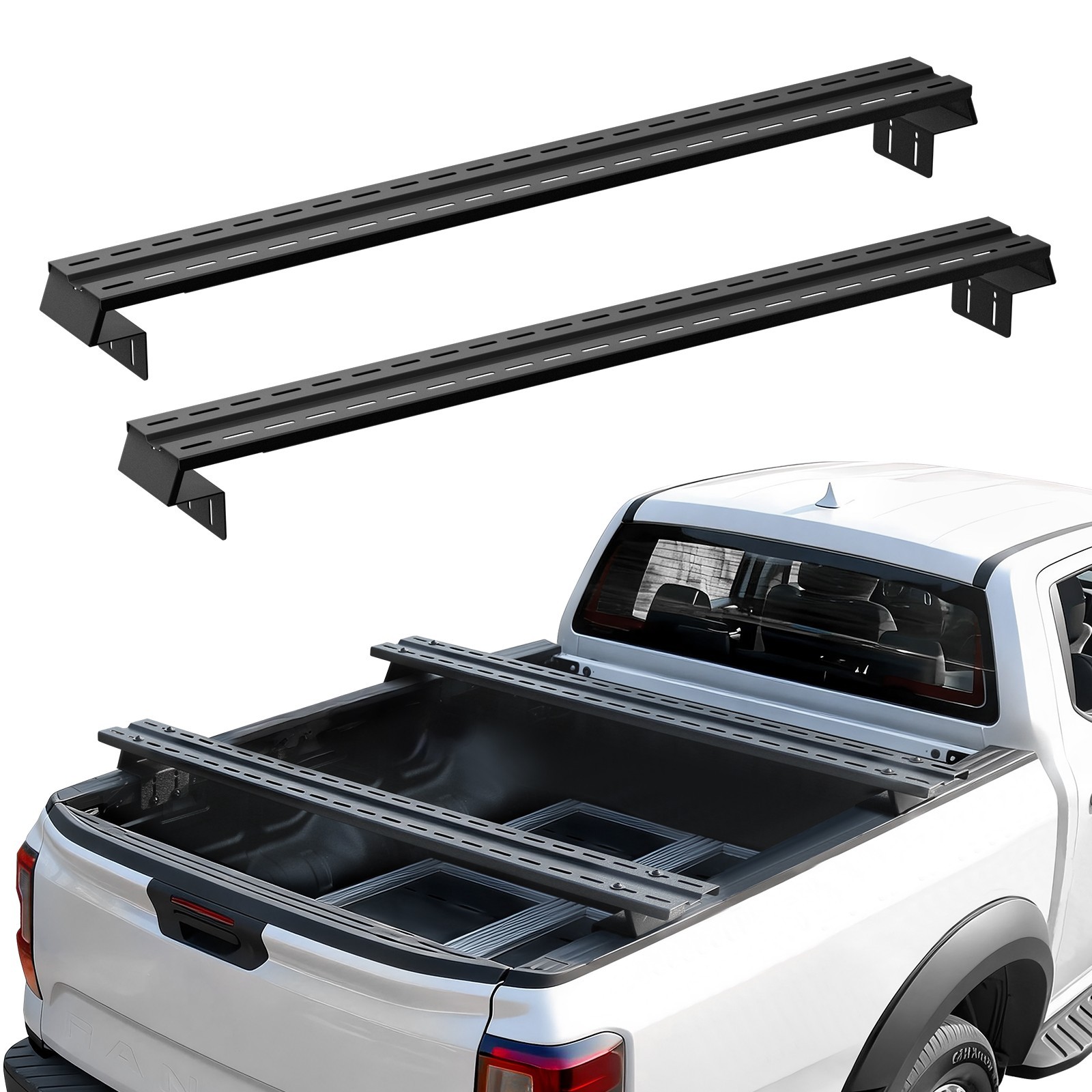 Universal Truck Bed Rack Low Profile Cargo Cross Bar 900lbs Fit Silverado Tacoma