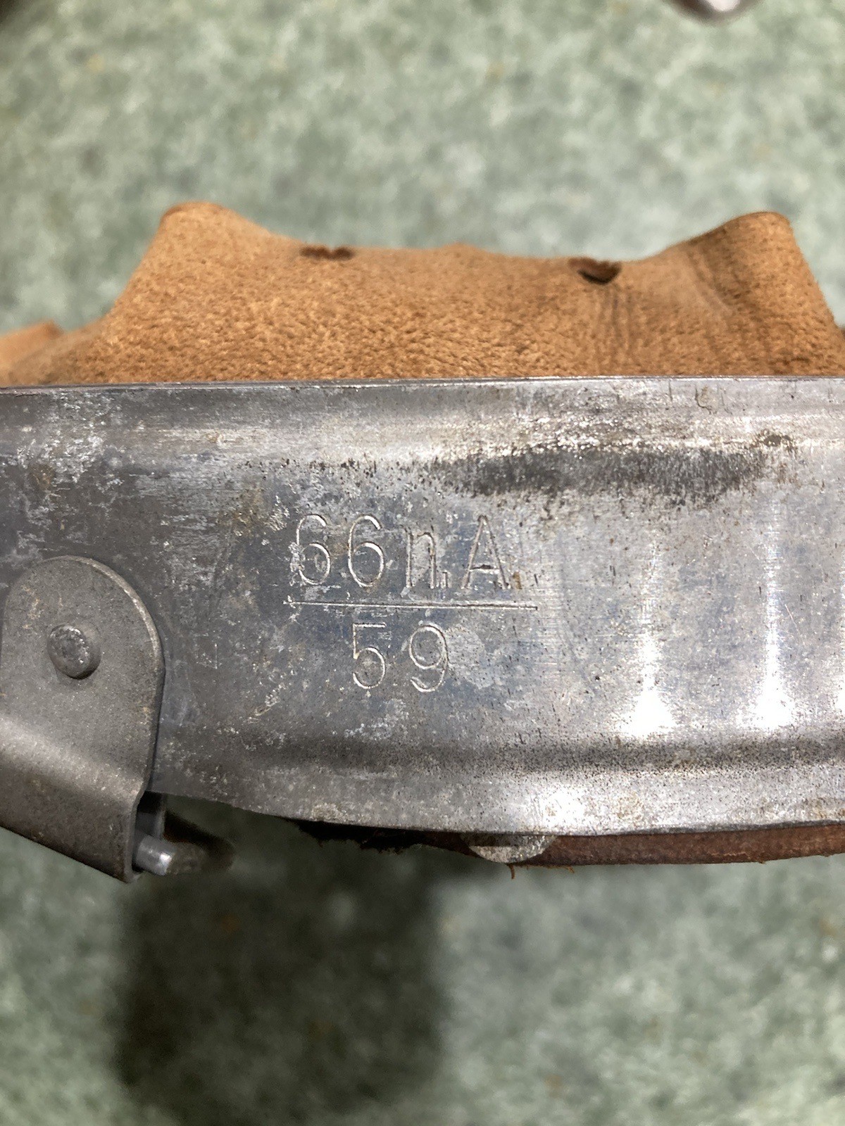 WWII German Helmet Liner Size 66n.A. – 59 with Aluminum Band – DRP 1939 Dated