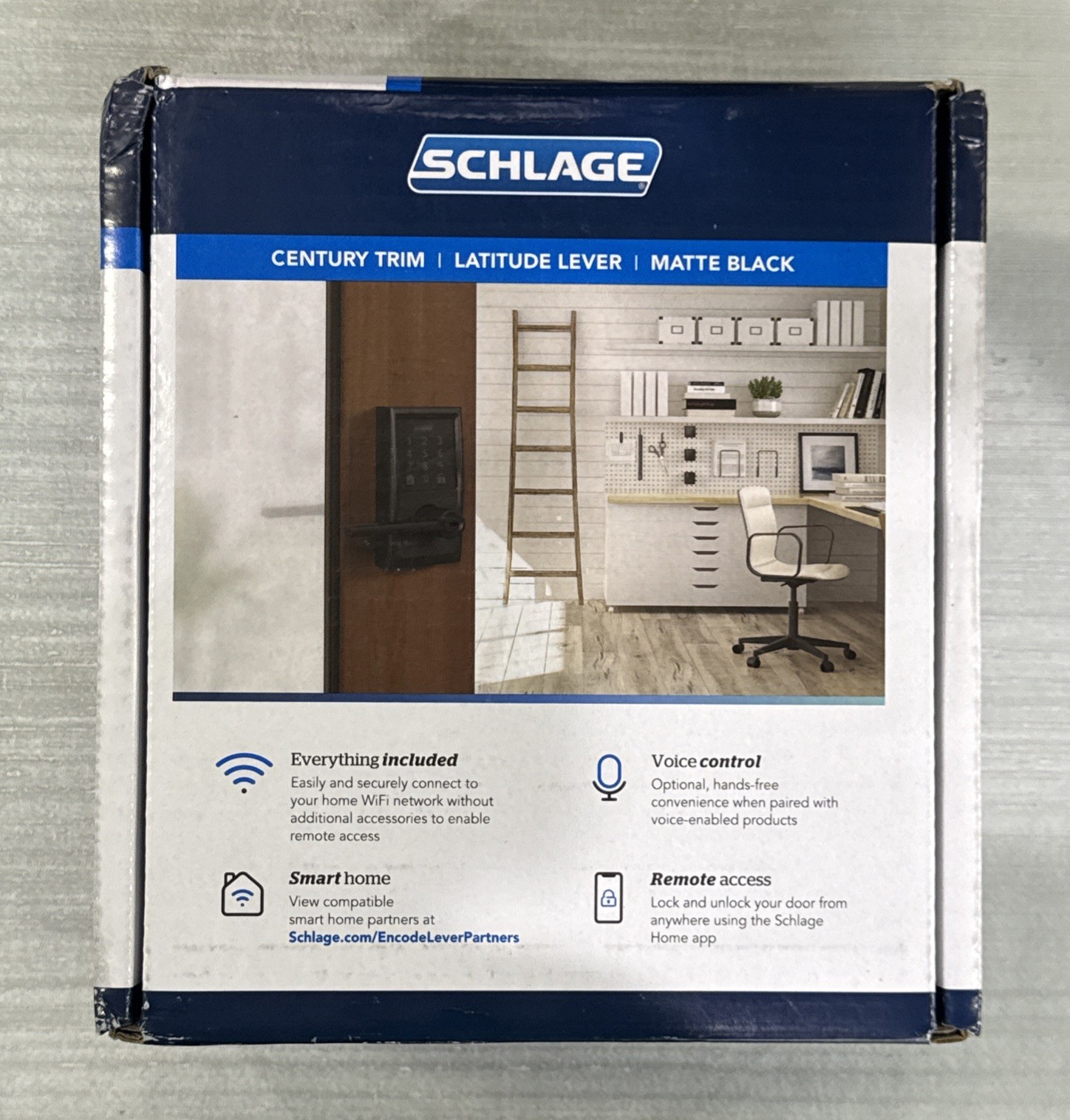Schlage Encode Lever Century-Latitude Matte Black Smart Wi-Fi - New in Box!!