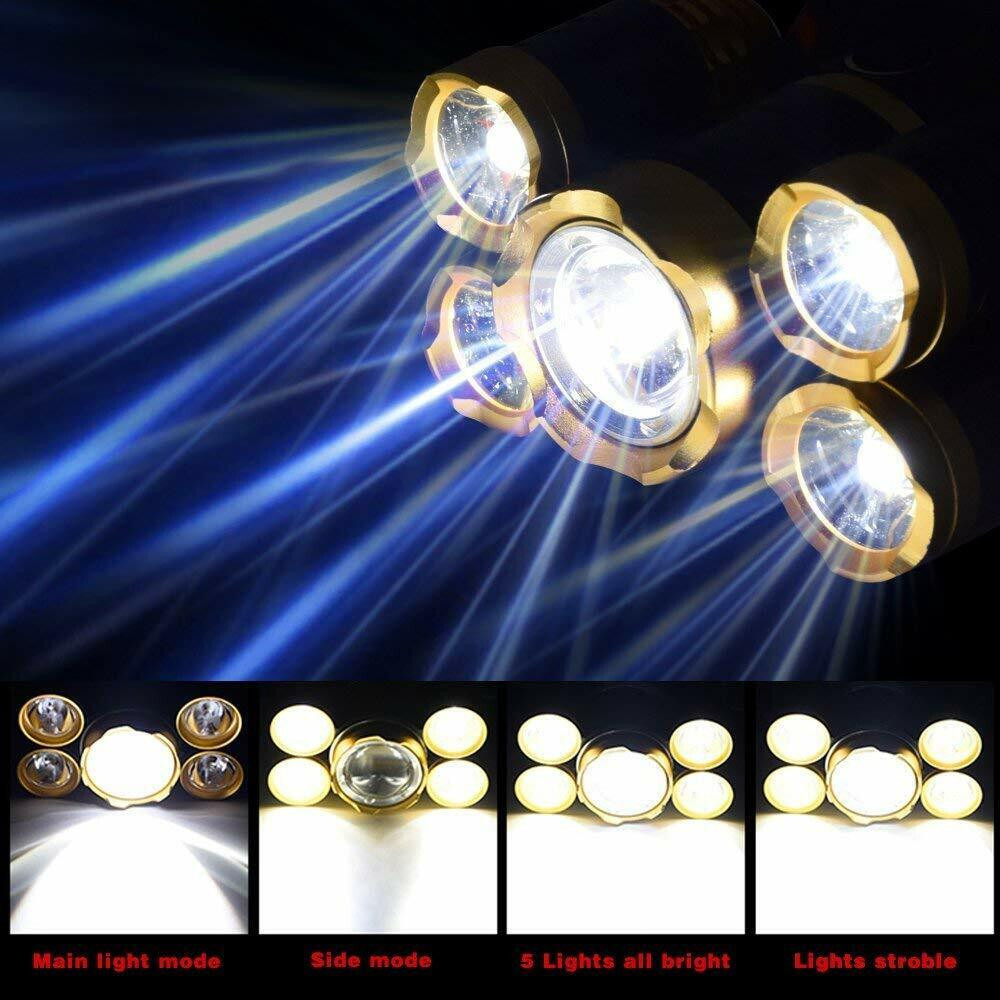 Super-bright 5 X LED Headlamp Headlight Flashlight Head Torch Lamp