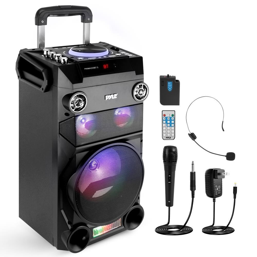 Pyle Portable Bluetooth Karaoke Speaker System-Built-in Rechargeable Battery