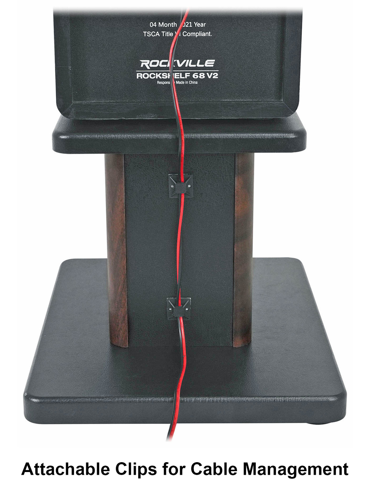 Pair Rockville RHT8D Dark Wood Computer/Bookshelf Desktop Speaker/Monitor Stands