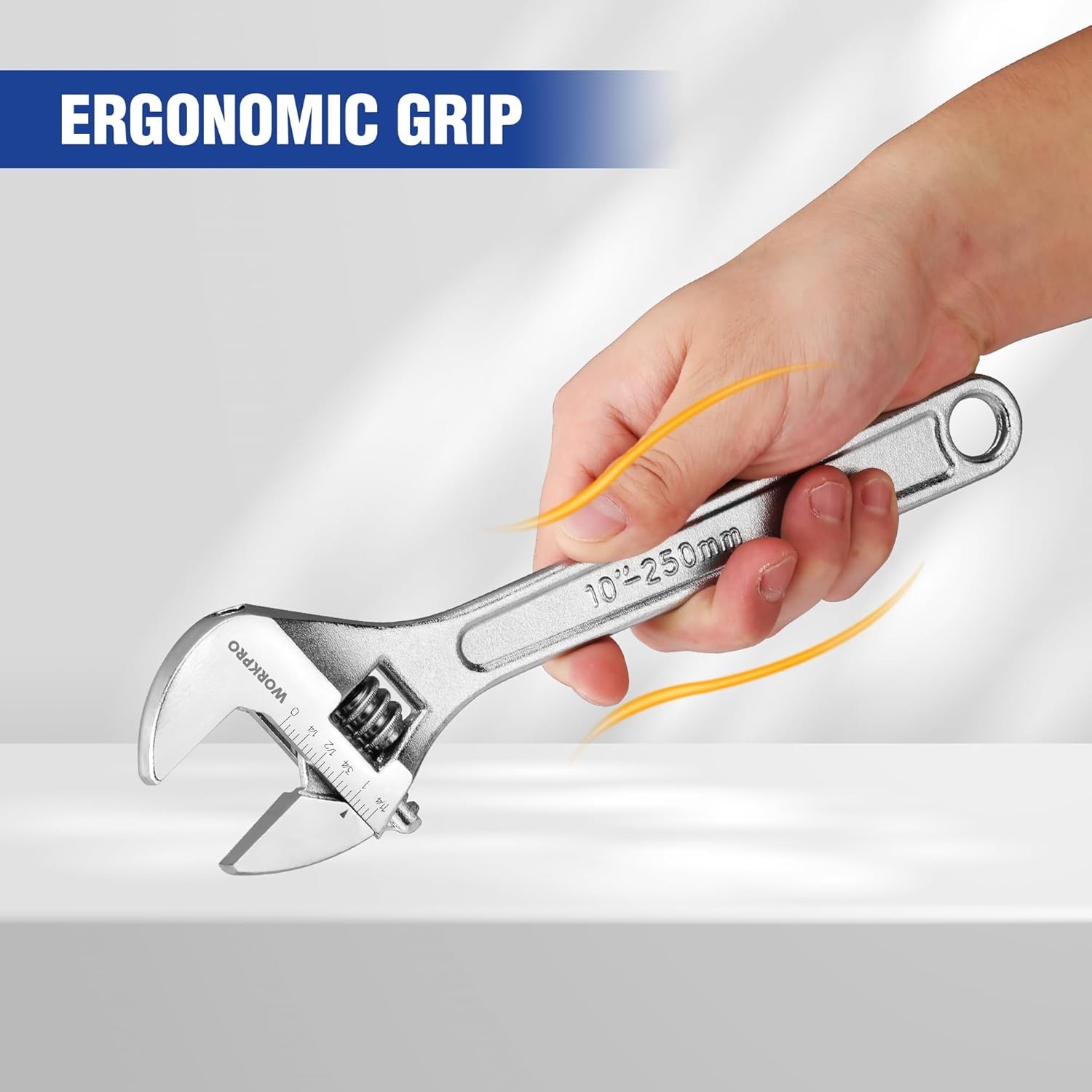 WORKPRO 4PC 6" 8 10" 12" Adjustable Wrench Set Forged Heat Treated Chrome-plated