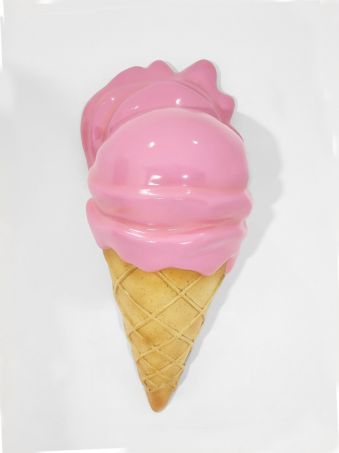 Pink Ice Cream Cone Hanging Statue Melted Strawberry Statue Wall Hanging 3FT