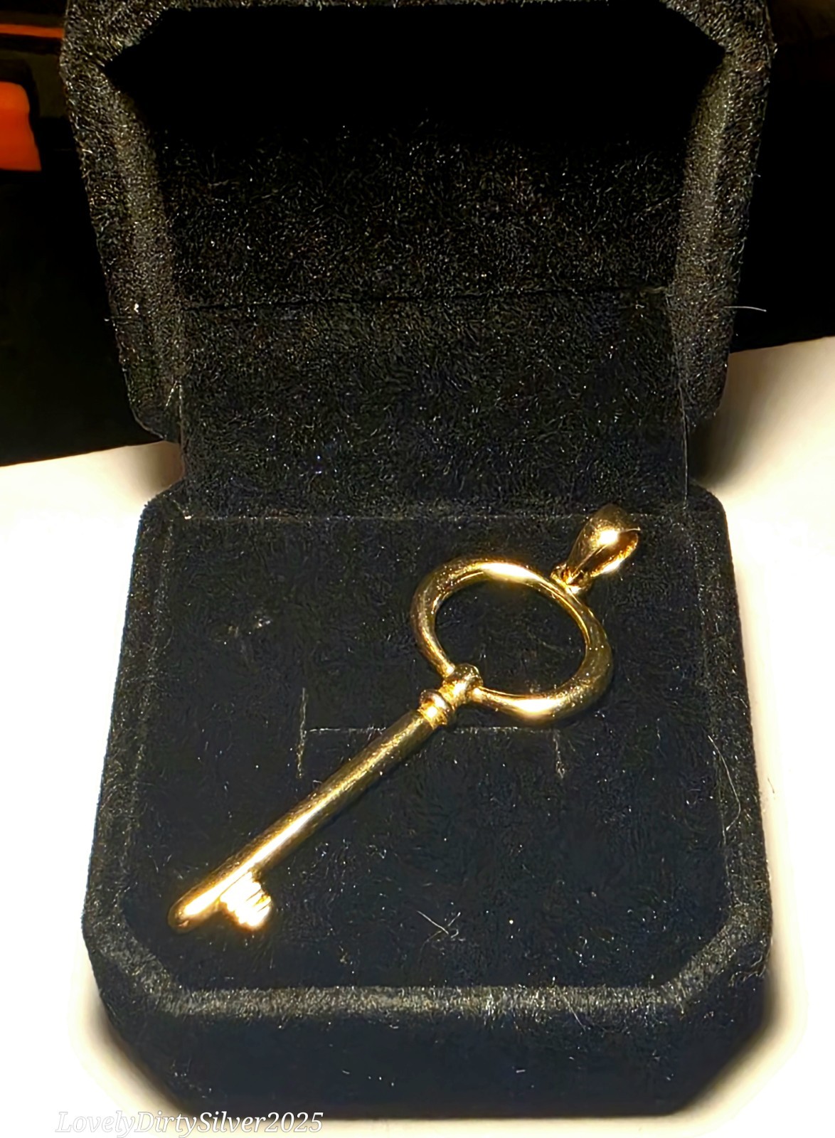 Gold Handcuff Key Antique Plated on 925 Silver ~ Pendant ~ Great PD Gift