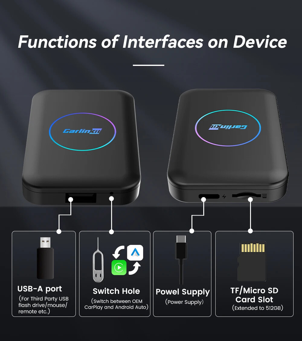 2024 CarlinKit Car Android Smart TV Ai Box Wireless CarPlay Android Auto Adapter