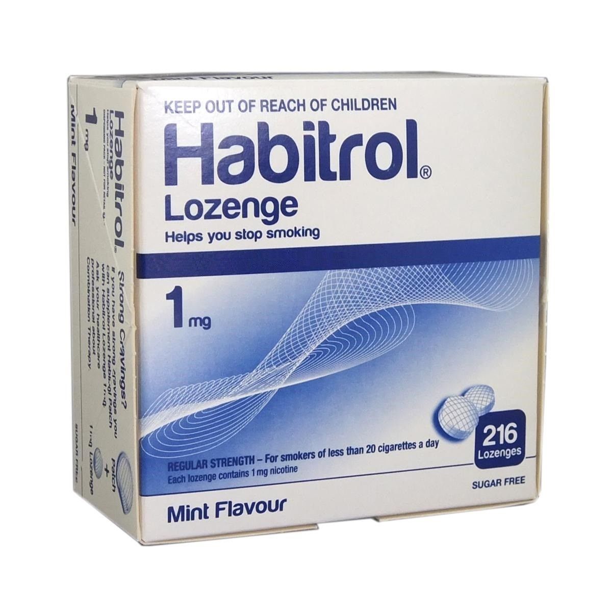 Habitrol Nicotine Lozenge 1mg MINT Flavor Lozenges 216 Pieces Sugar Free 2/2027