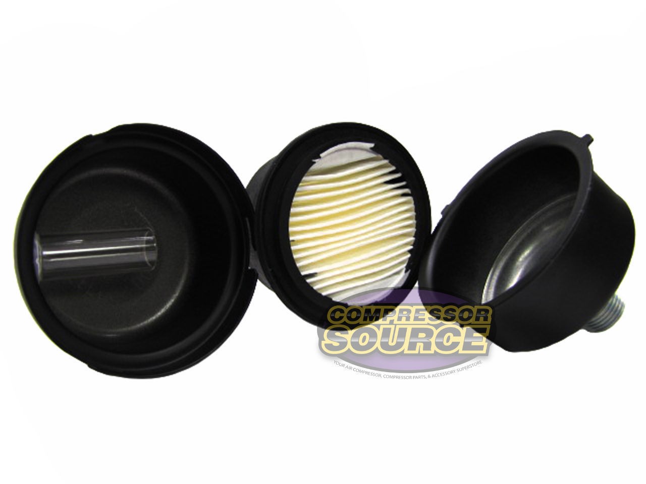 1/2" MNPT Air Compressor Intake Filter / Silencer Metal Housing & Element U.S.A.