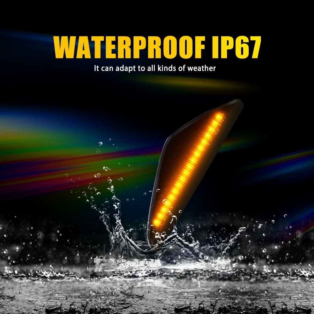 Smoked LED Fender Side Marker Light Turn Signal For BMW X3 F25 X5 E70 X6 E71 E72