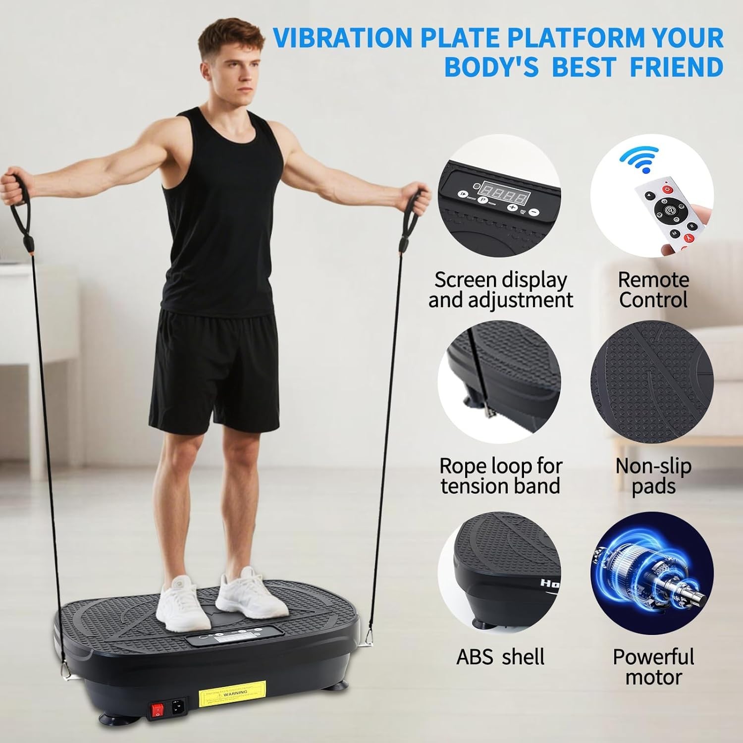 Homesy Vibration Plate Exercise Machine – Full Body Fitness Platform Fat Burning