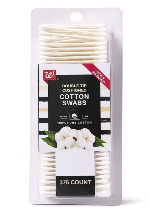 Two New Walgreens Brand Double Tip Cushioned Cotton Swabs 375 Count Packs