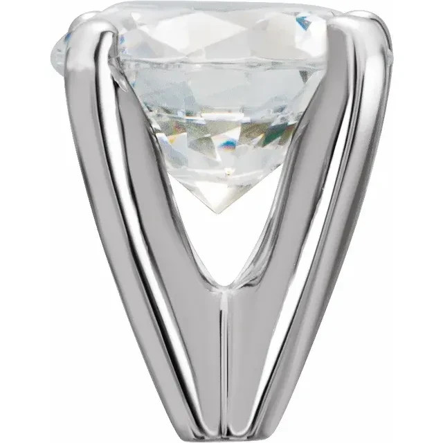 14K White Gold Round 4 Prong Ring Head Setting Pre-Notched Solitaire Mount USA