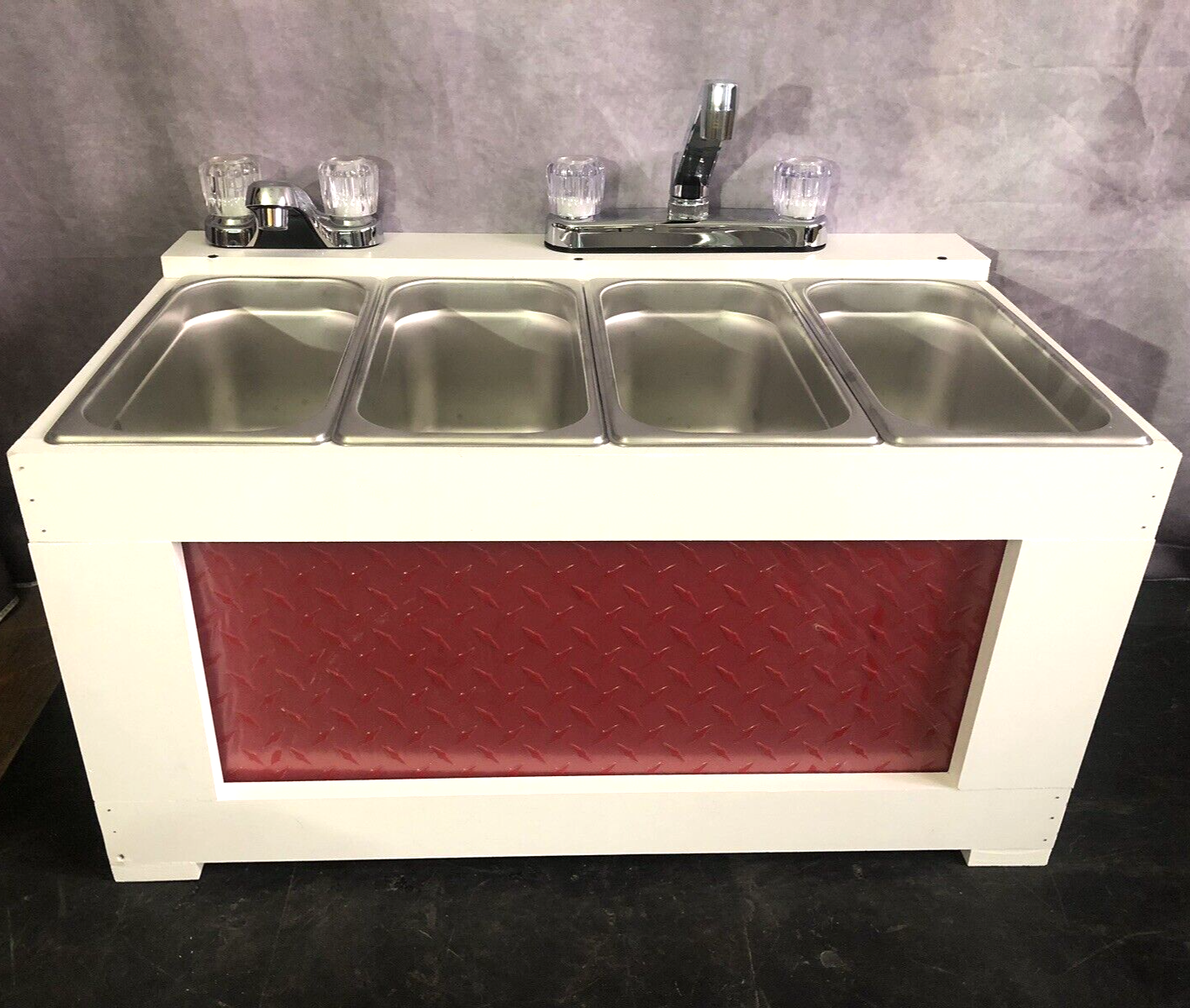 3 Compartment Concession Sink + Hand Sink W/COMPLETE PLUMBING & PUMP (Table Top)