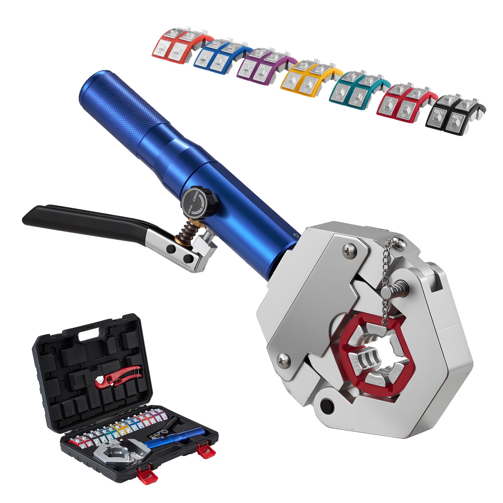 Uimoso Hydraulic Hose Crimper Manual Tool with 7 Interchangeable Dies