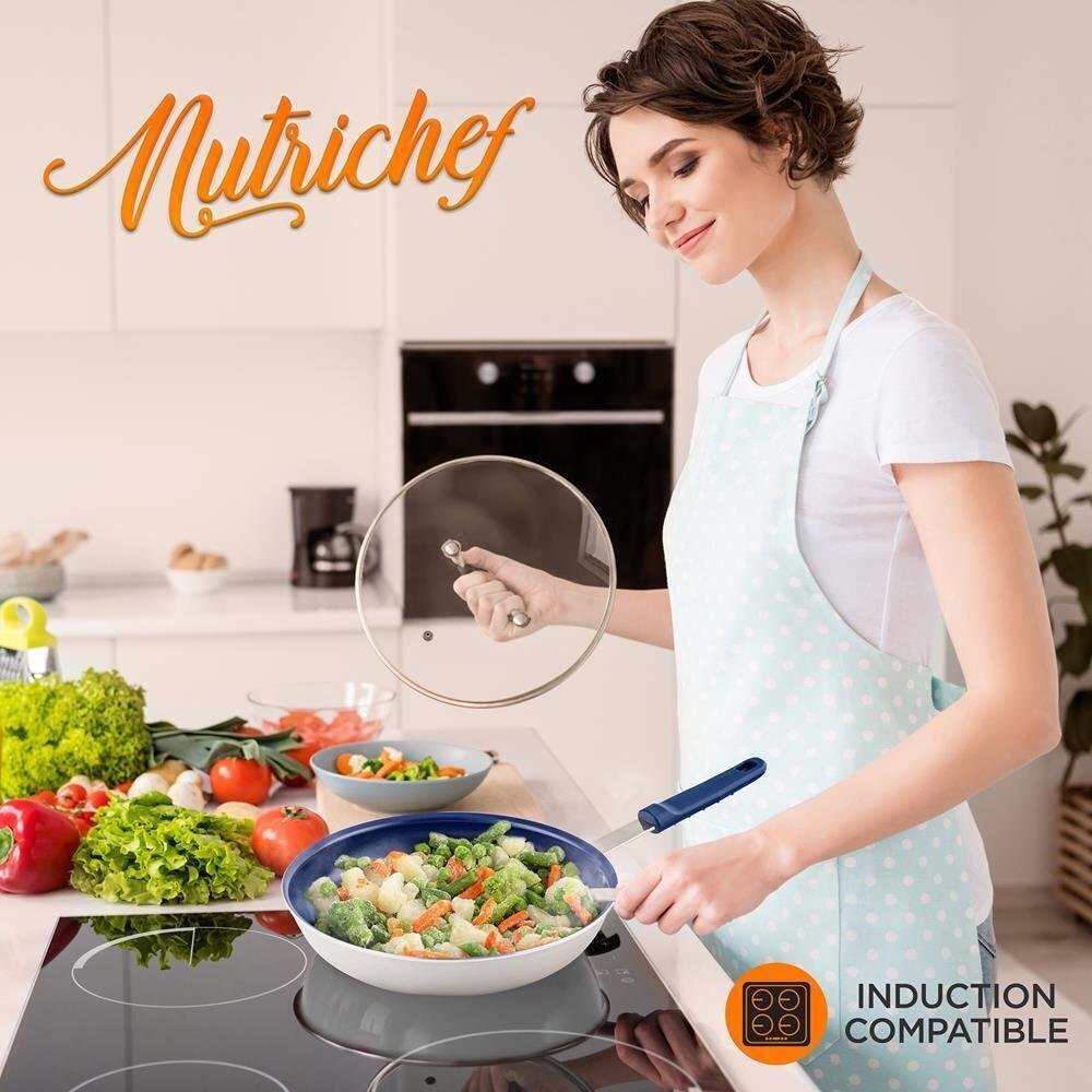NutriChef 10" Medium Fry Pan Non-Stick PFOA Free 2.5mm Aluminum Induction Base