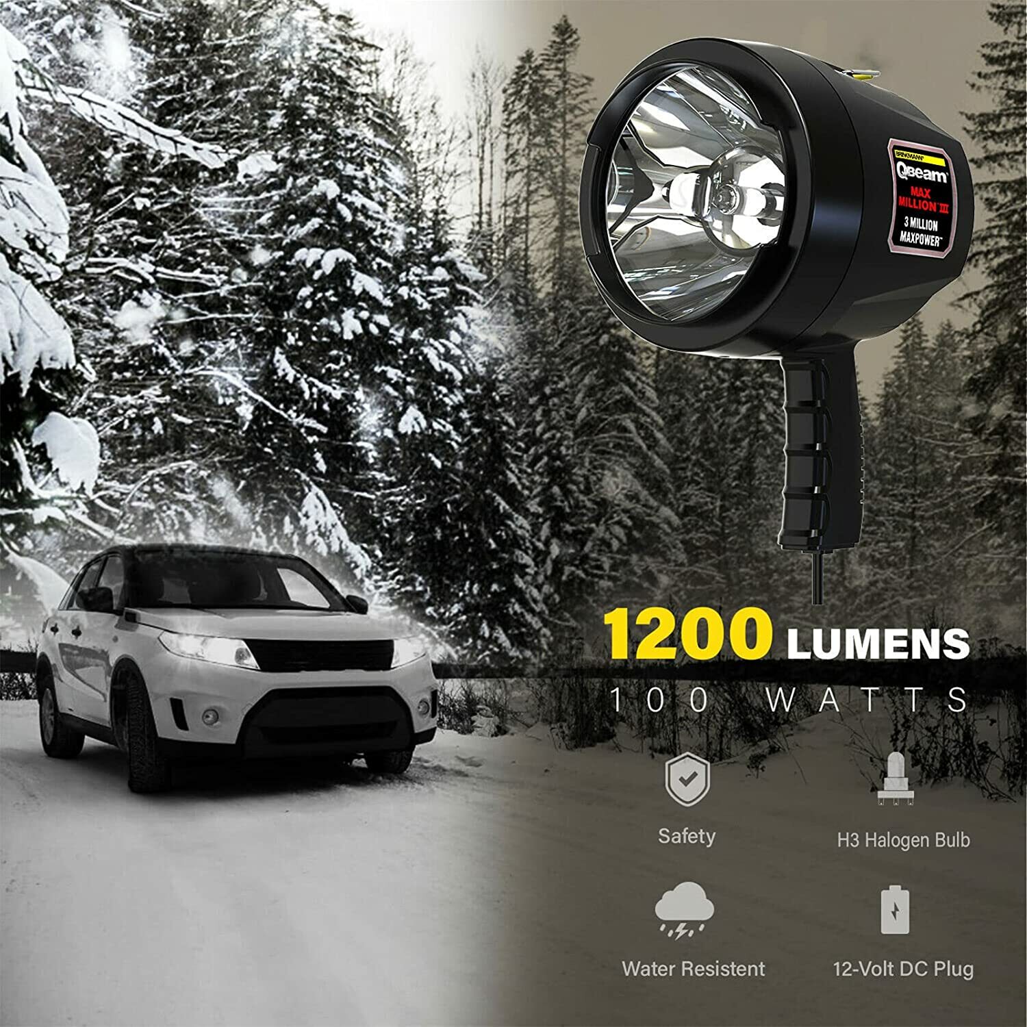 Brinkmann III 3 Million Maxpower Spotlight 12V DC Up to 1200 Lumen Halogen