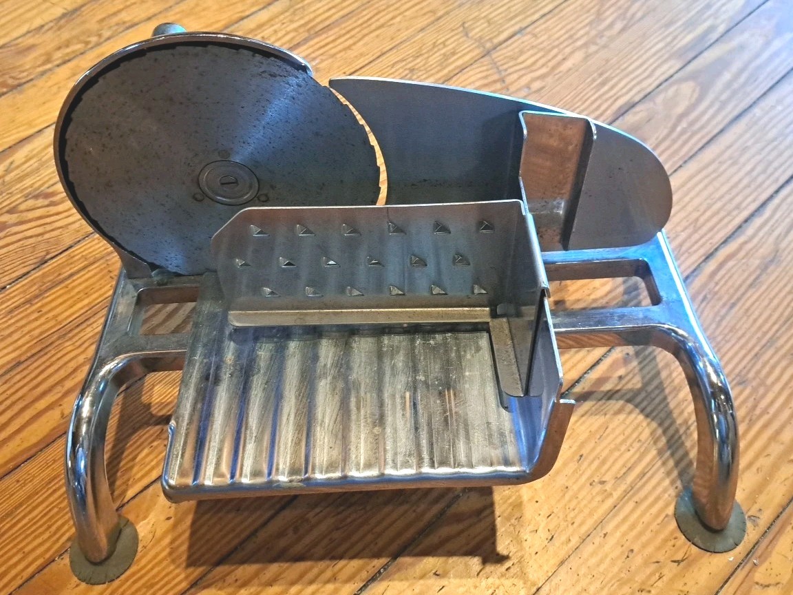 Vintage Manual National Food Slicing Machine Meat Cheese Deli Slicer USA READ