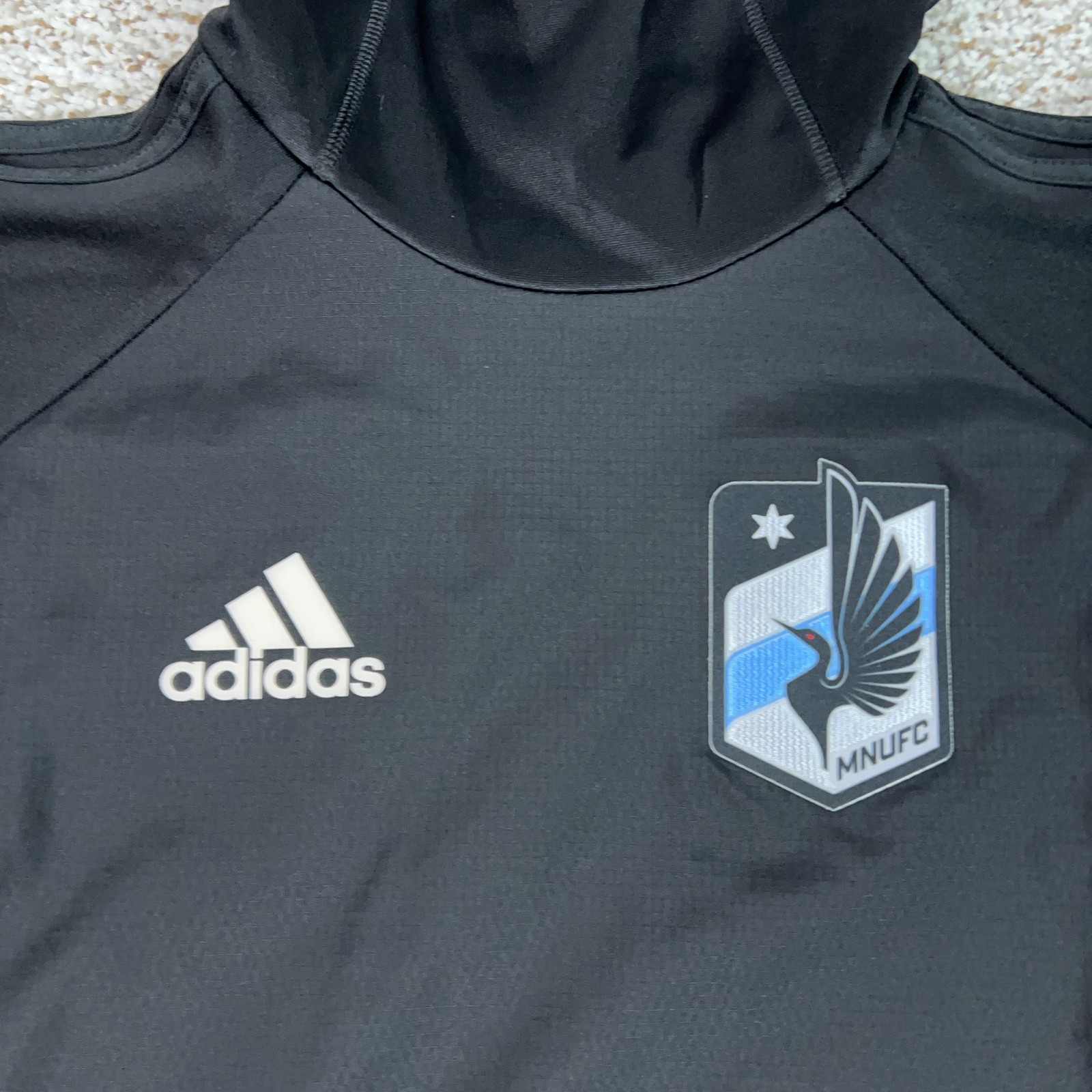 Minnesota United FC Sweatshirt Mens Small Black MLS Soccer Adidas Hooded Top