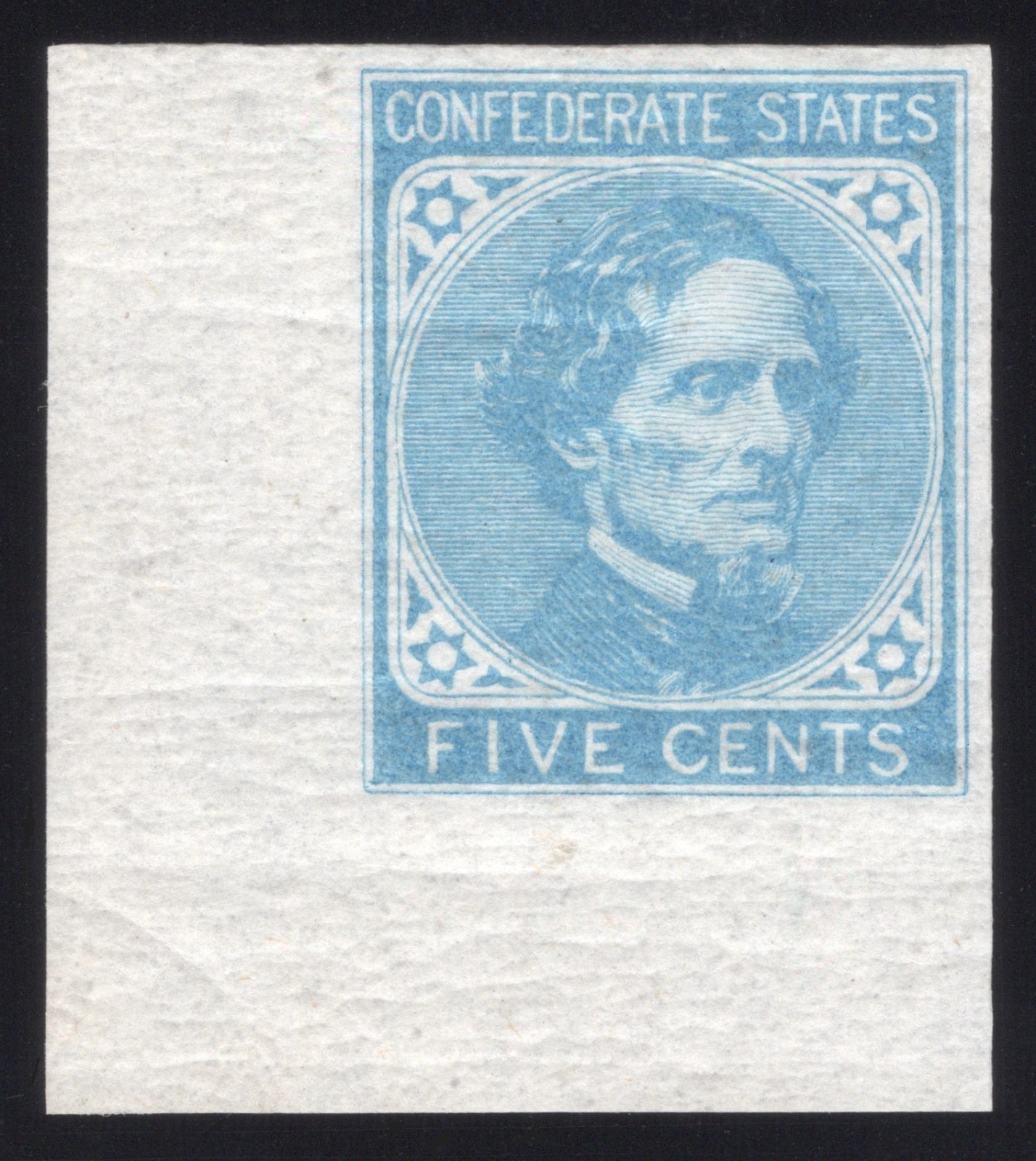 Confederate, CSA #7, Bottom Left Corner Margin, Mint-OG-NH, Extremely Fine