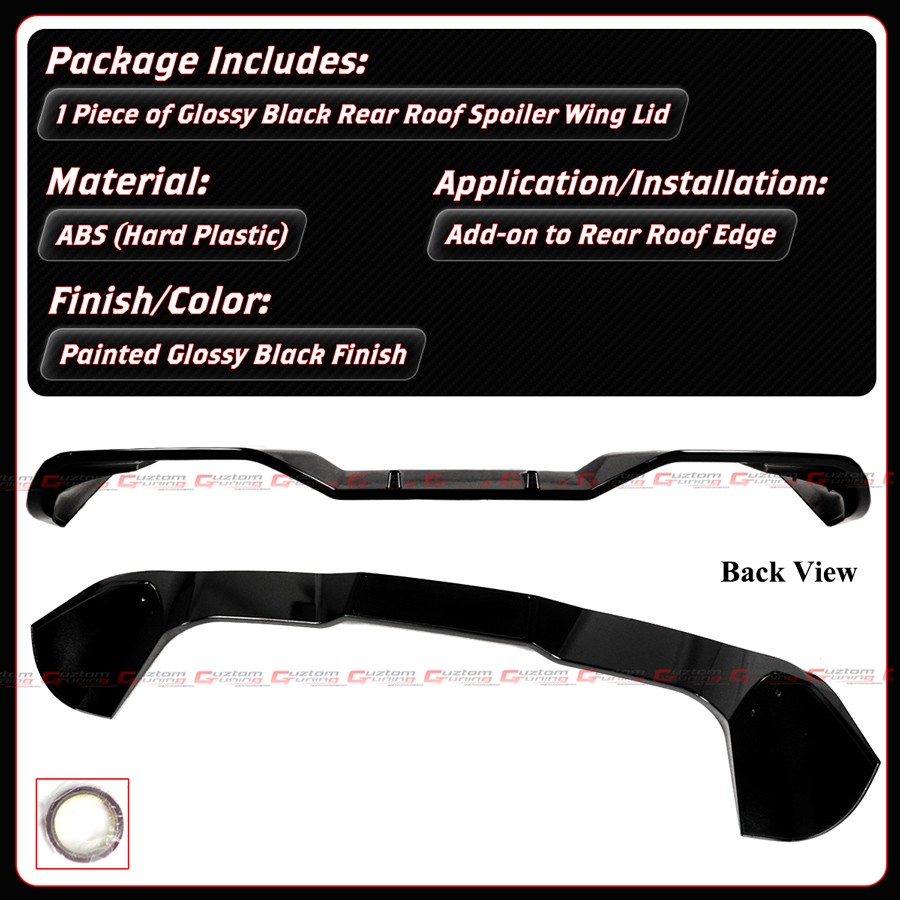 For 19-26 BMW X5 G05 F95 X5M LT Style Gloss Blk Rear Roof Spoiler Wing Extension