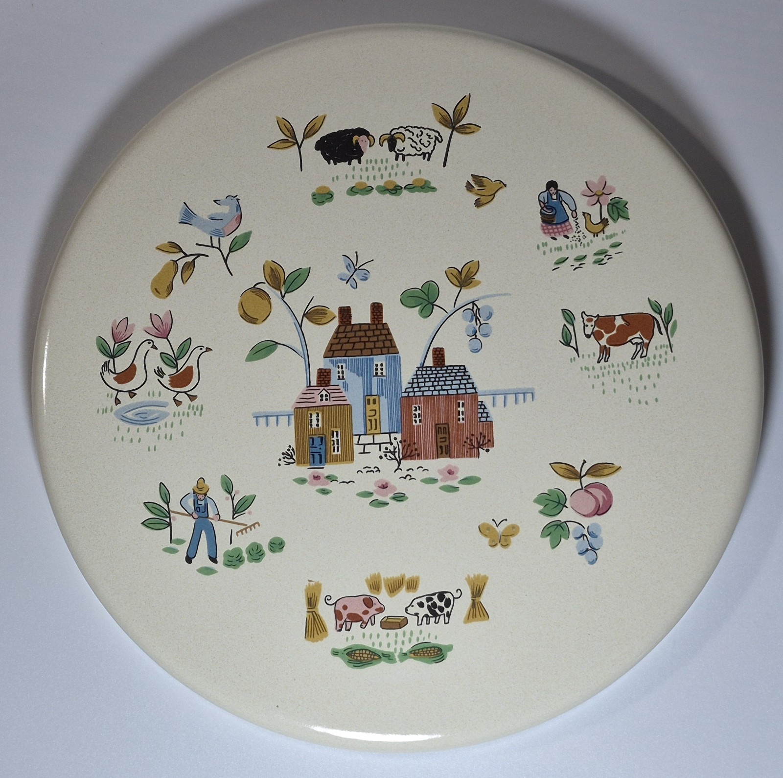 Reston Lloyd Vintage Heartland FolkArt Homestead Farm Burner Cover 8" Small NEW