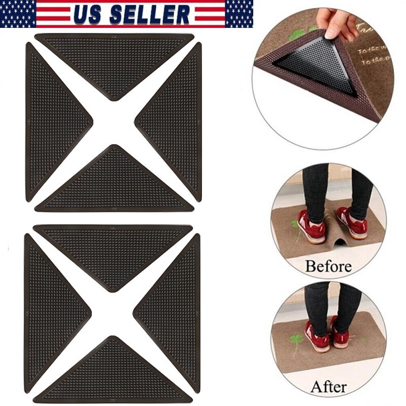 8× Rug Carpet Mats Grippers Non Slip Anti-skid Washable Reusable Grips Pads US