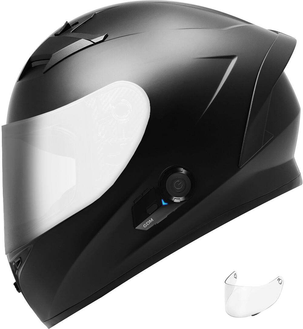 NEW GDM VENOM SUPERSONIC Bluetooth Motorcycle Helmet Matte Black S M L XL XXL