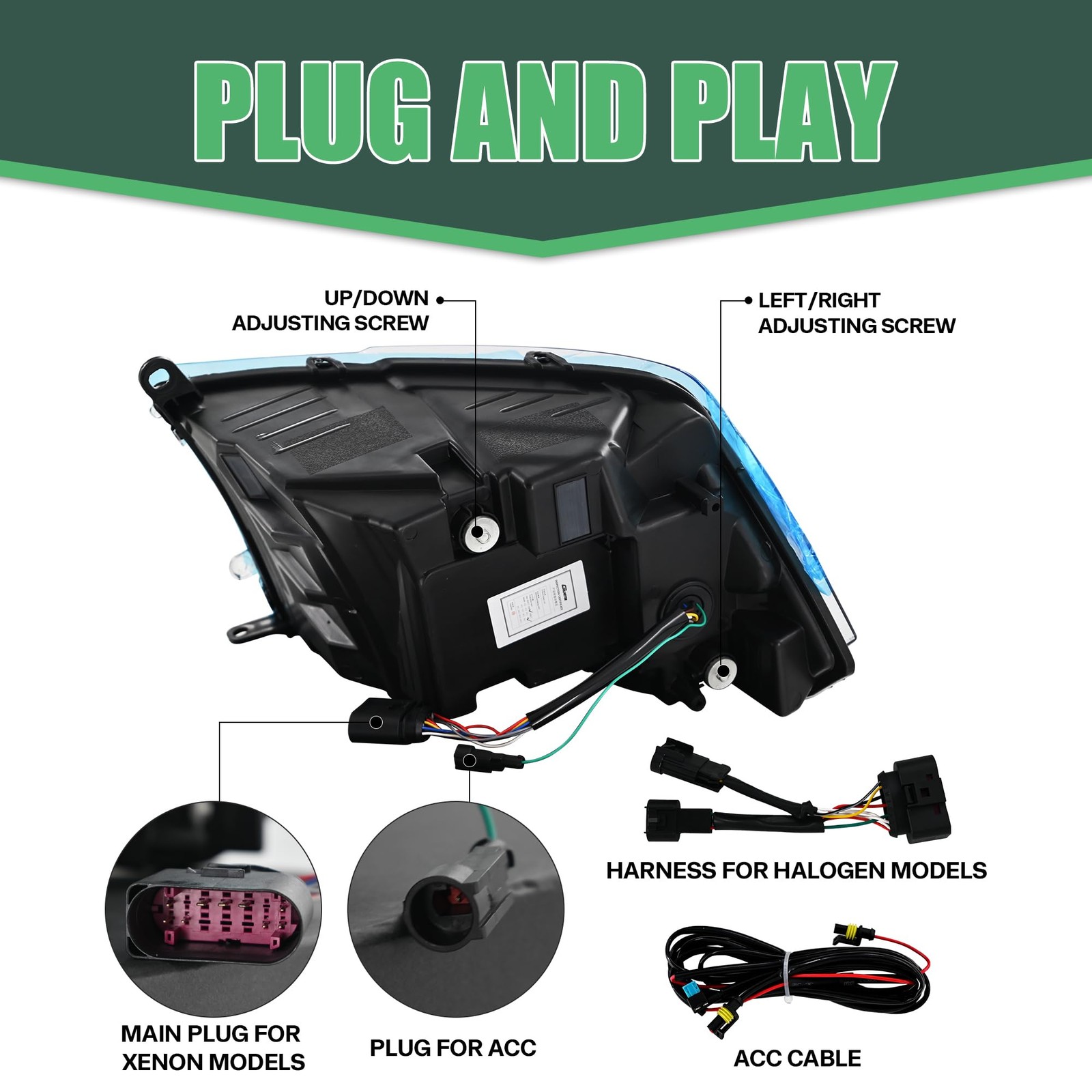 Smoke Headlights Compatible For 4th Gen Dodge Ram 1500 2500 3500 2009-2018