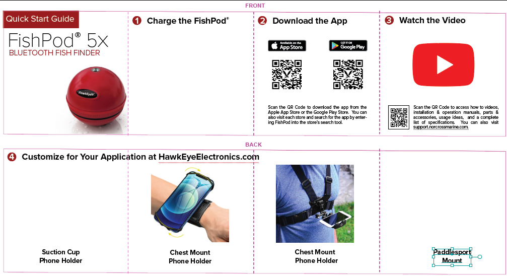 HawkEye FISHPOD® 5X BLUETOOTH WIRELESS CASTABLE SMART PHONE FISH FINDER