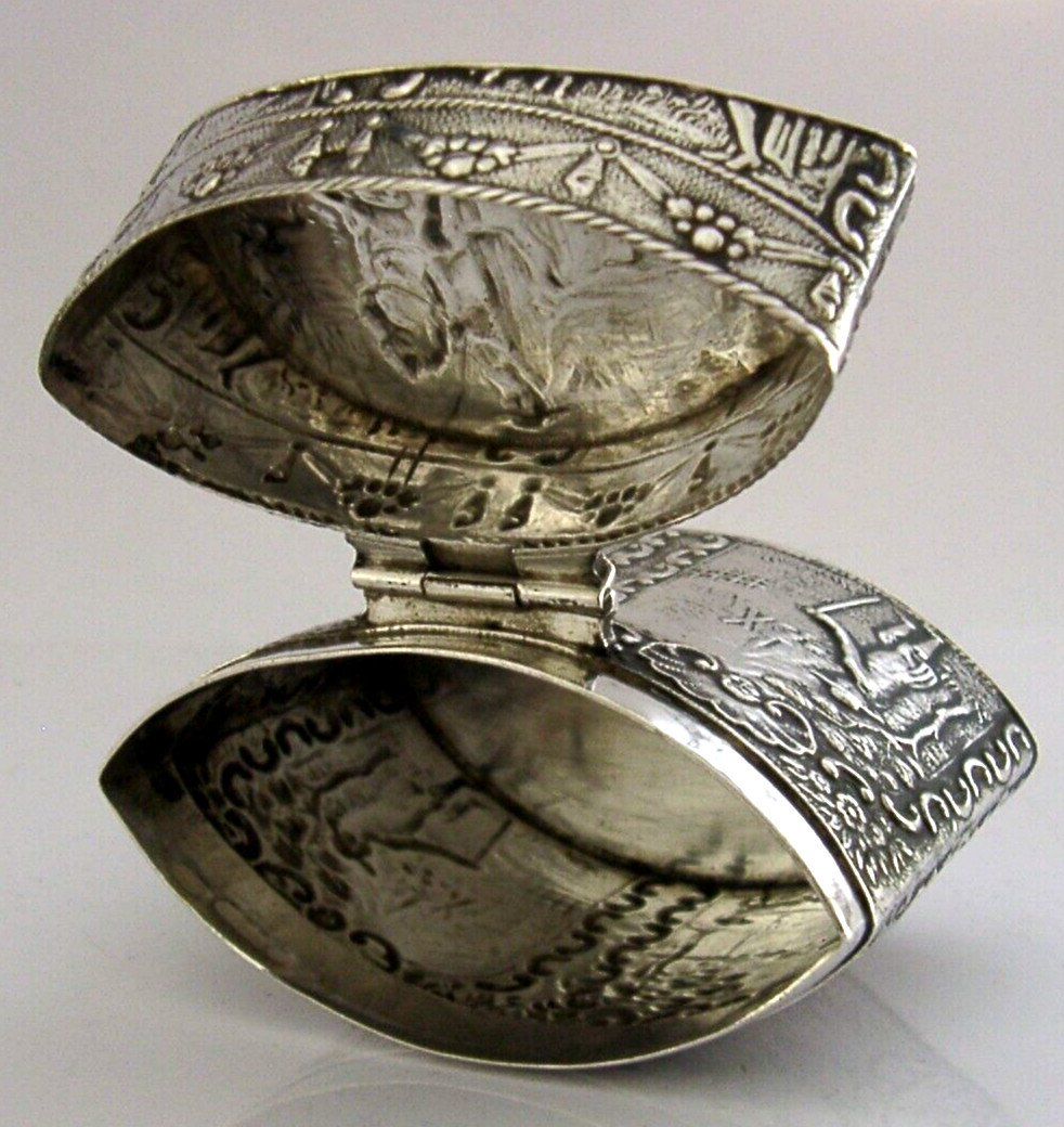 SUPERB HANAU DUTCH SOLID STERLING SILVER TEA CADDY CANISTER BOX 1903 ANTIQUE 82g