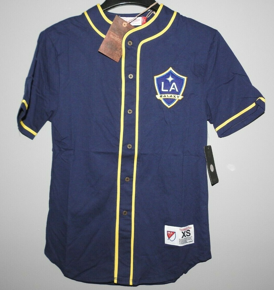 MLS Mitchell & Ness Blue LA Galaxy Soccer Jersey New Mens $65