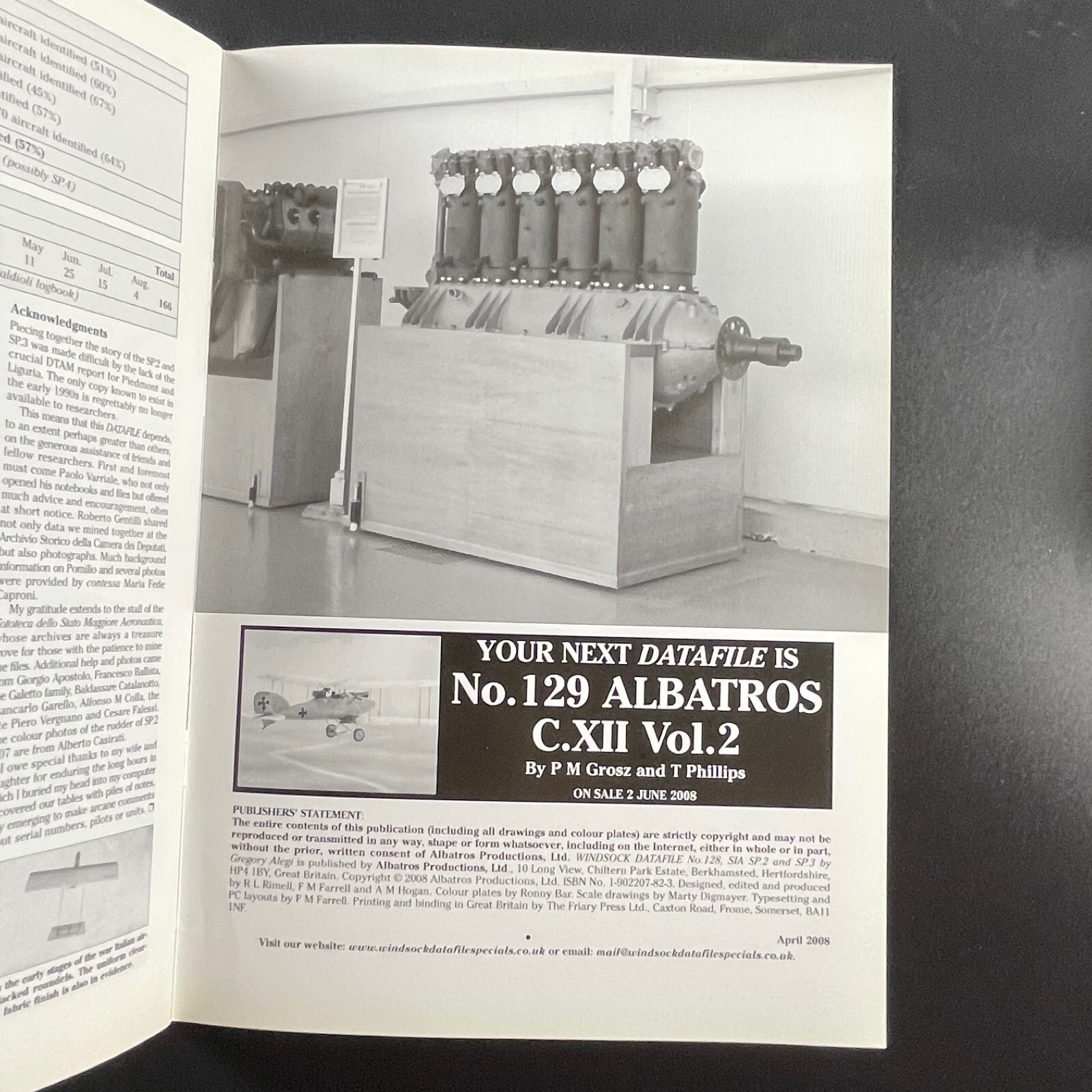 Windsock Datafile 128 SIA SP.2 & SP.3 by G. Alegi WWI aviation illust. 2008 UK