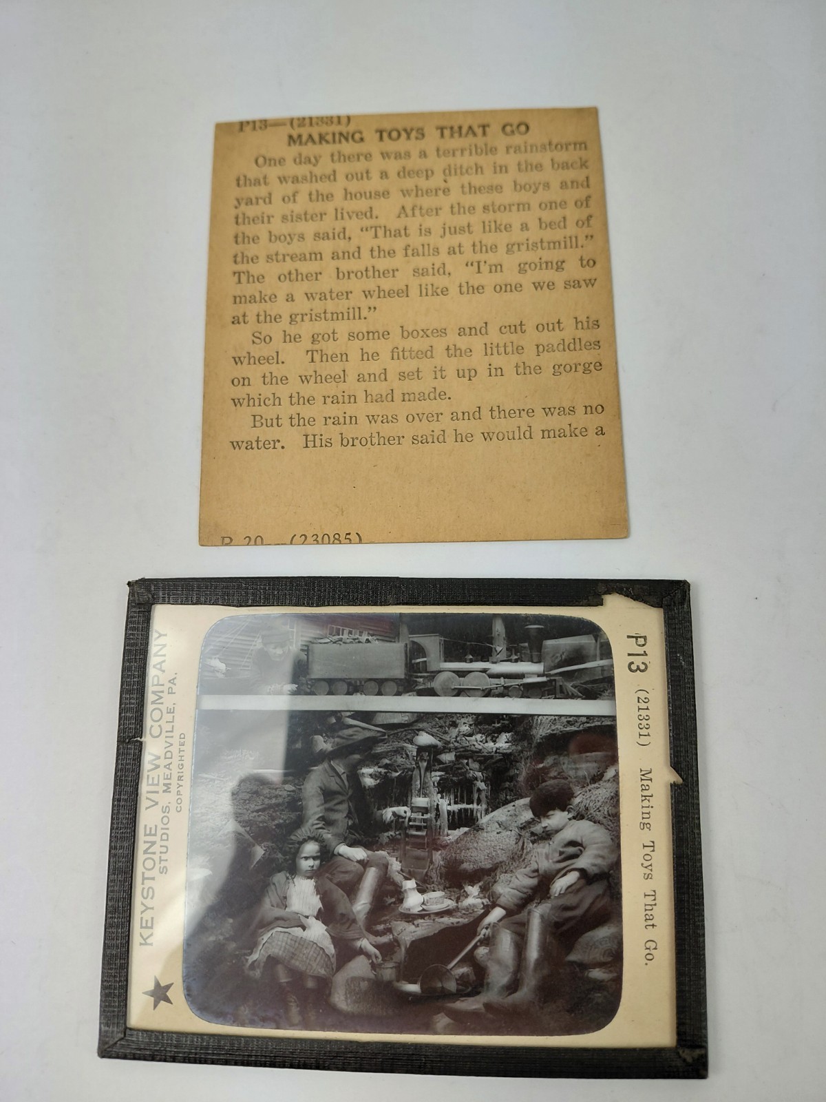 Magic Lantern Glass Slide Photo Keystone P13 Making Toyx That Go