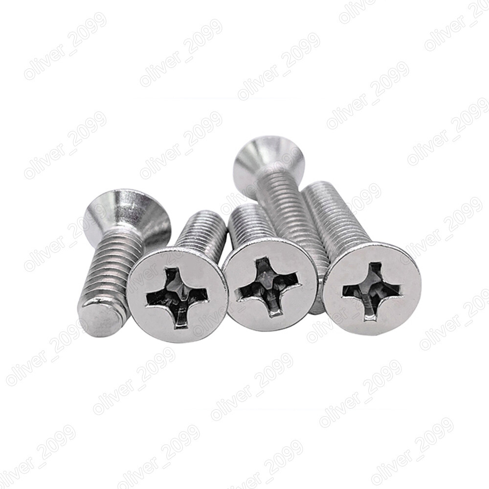 304 Stainless Steel Phillips Countersunk Flat Head Screws 2# 4# 6# 8# 10# 1/4