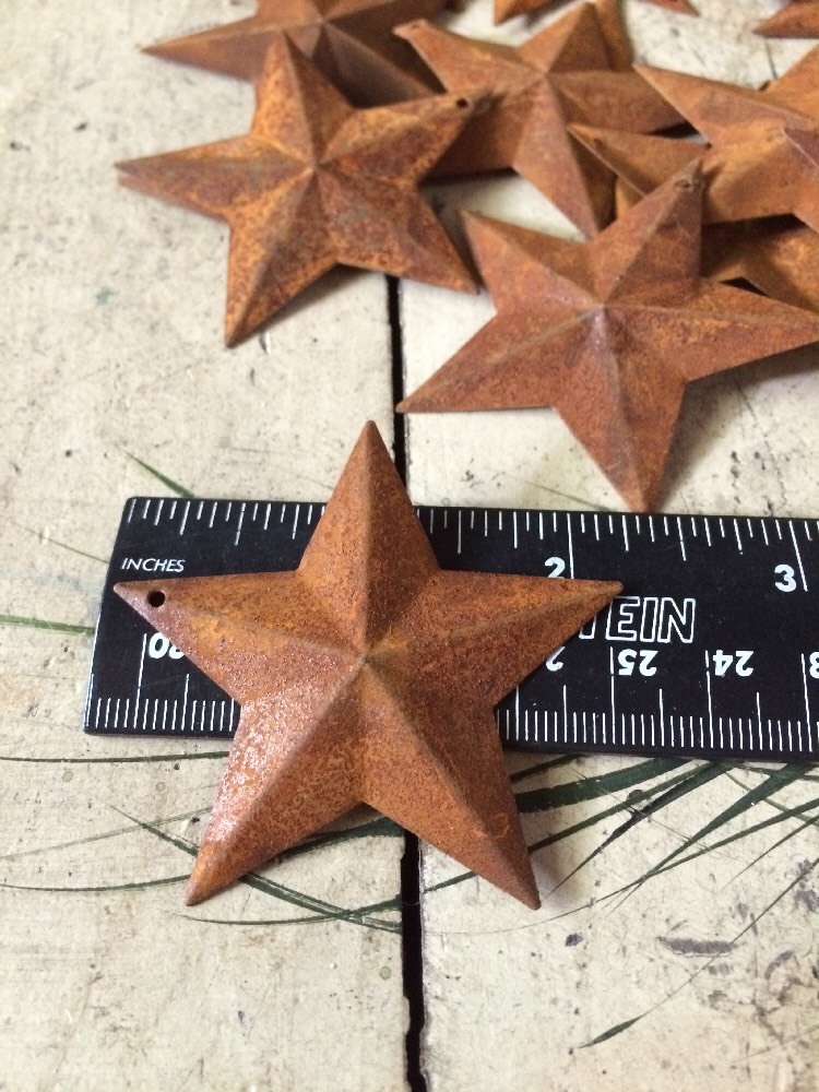 (Set of 20) Rusty Barn Stars Star 2.25 in 2 1/4 Primitive Country Rust