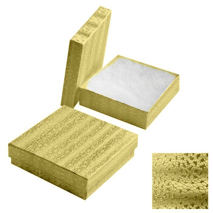 Gold Cotton Filled Gift Box Jewelry Craft Collectibles Packaging Boxes Wholesale