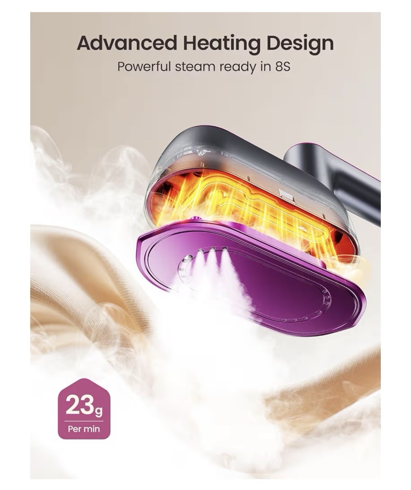 Jack ＆ Rose Travel Steamer Iron for Clothes,1200w Iron Steamer Portable Travel