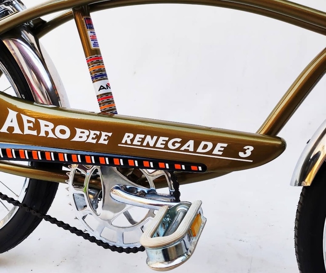 1960s AMF Aerobee muscle bananna bicycle seat tube decal sticker - black stripes