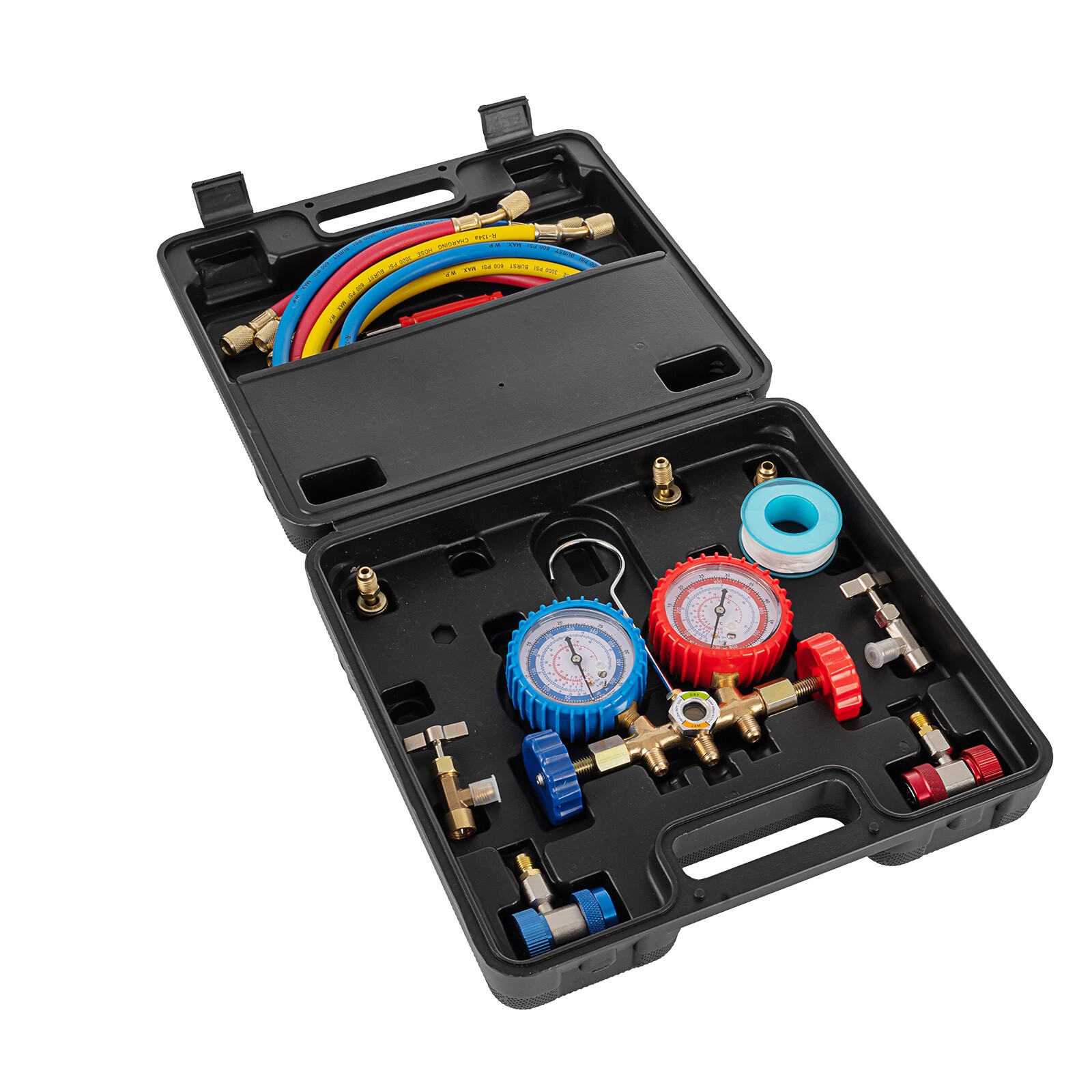 Combo 3.5 CFM 1/4HP Air Vacuum Pump HVAC + R134A Kit AC A/C Manifold Gauge Set