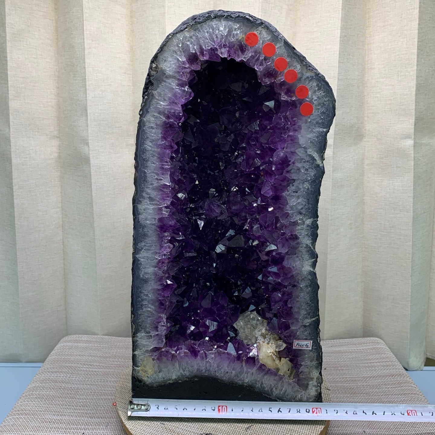 32LB Natural Amethyst Geode Quartz Crystal Cluster Cathedral Energy healing