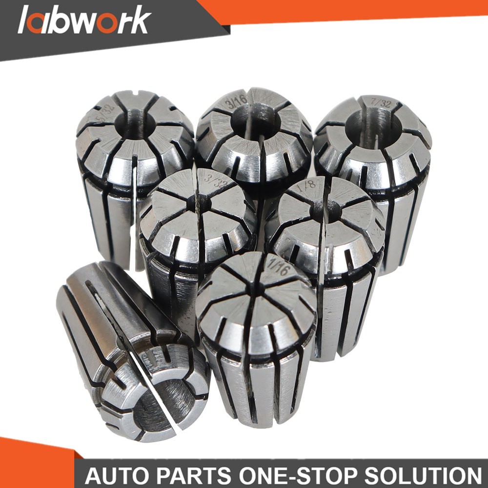 Labwork 7PCS ER11 Spring Collet Set 1/16"-1/4" Chuck For Machine Lathe Milling